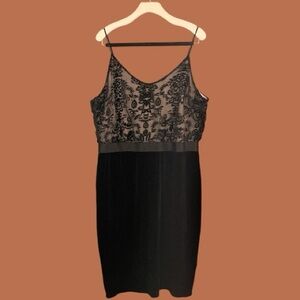 Xhilaration Women’s Black Velvet Lace Mini Cocktail Sleeveless Dress Size XL